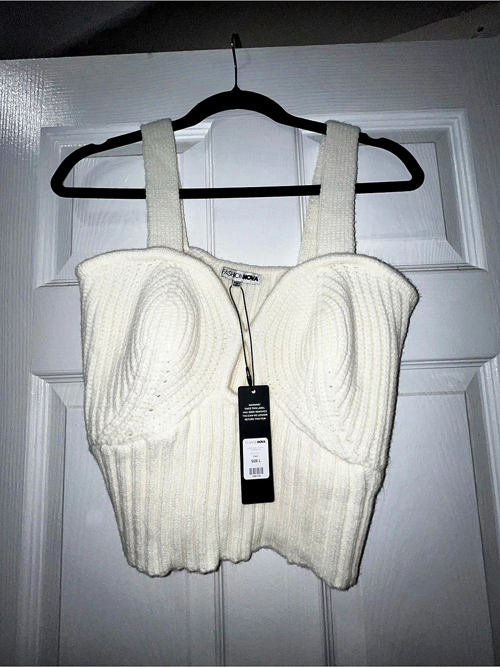 Motel Ribbed Knit Tank Top in White NWT